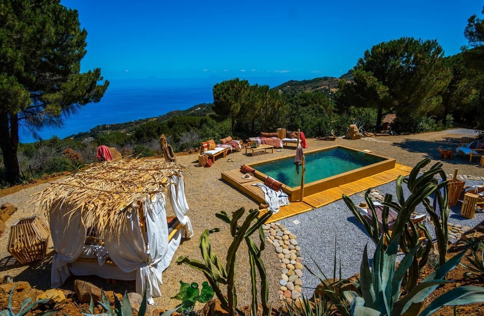 Sky, Plant, Water, Azure, Natural Landscape, Tree, Swimming Pool, Arecales, Outdoor Furniture, Biome