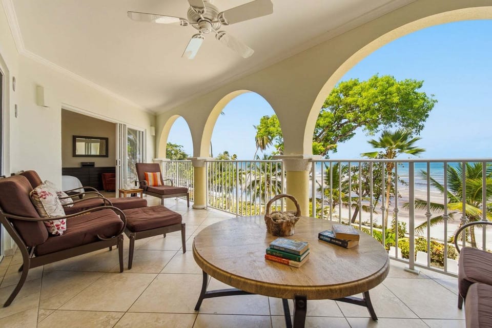 Spacious patio with ocean views