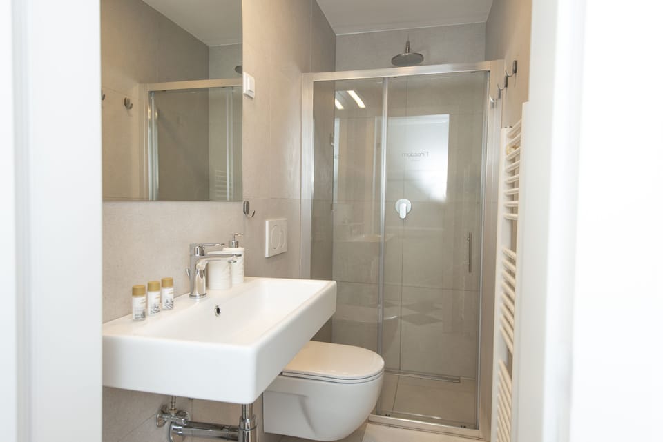 Double Room | Bathroom | Shower, rainfall showerhead, free toiletries, hair dryer