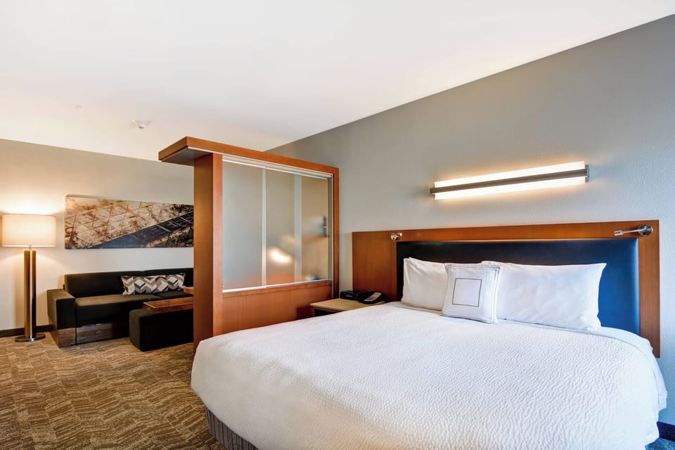 Premium bedding, desk, blackout drapes, iron/ironing board