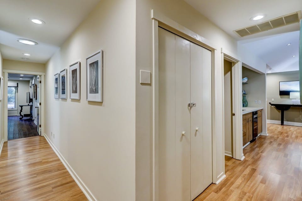 Hallway to bedrooms from foyer and great room