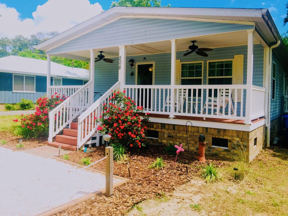 Front of house - we have beautiful roses in the spring!