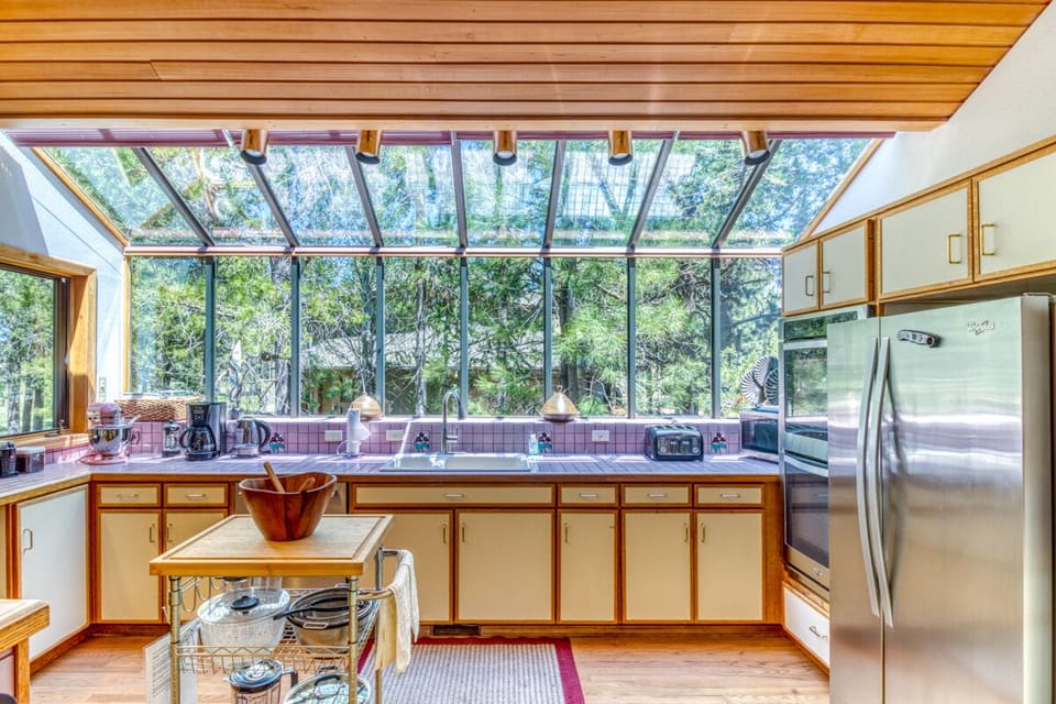 More sunlight through the unusual skyway over our well-stocked kitchen!