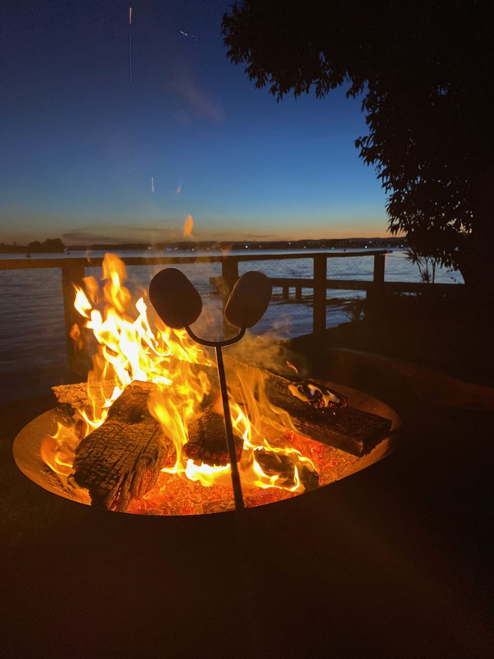 Marshmallows, Kindling, firewood and fire starters all included.