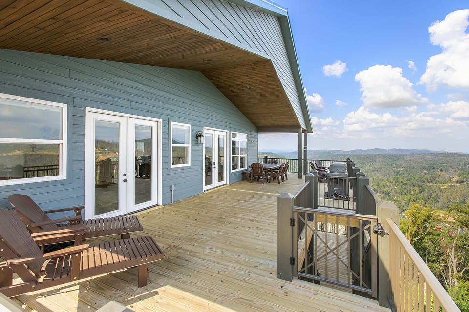 We love our main floor deck area. This side is where you will find the grill