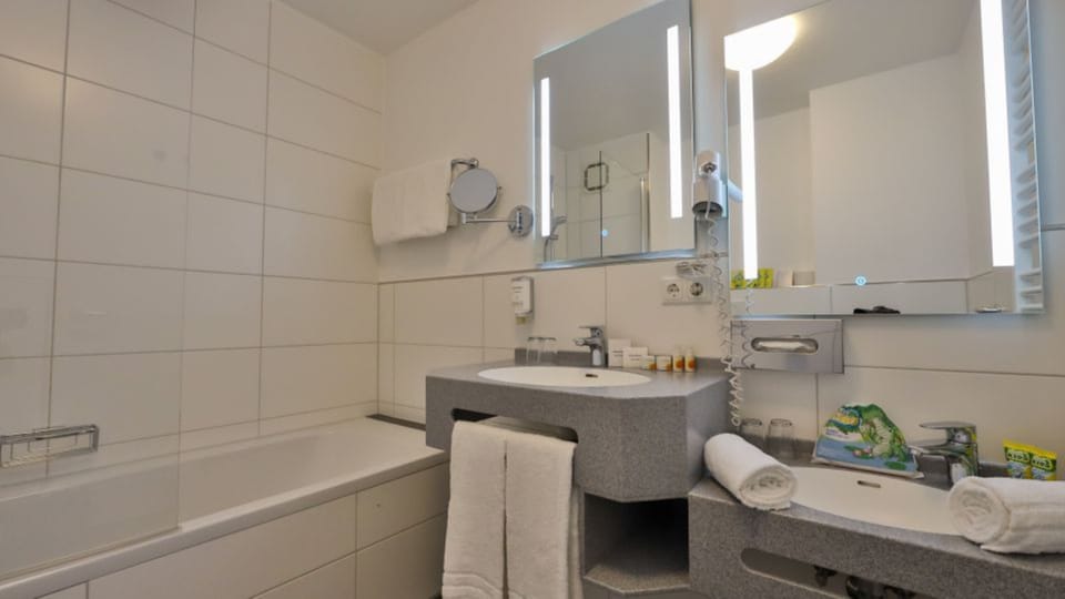 Hair dryer, towels