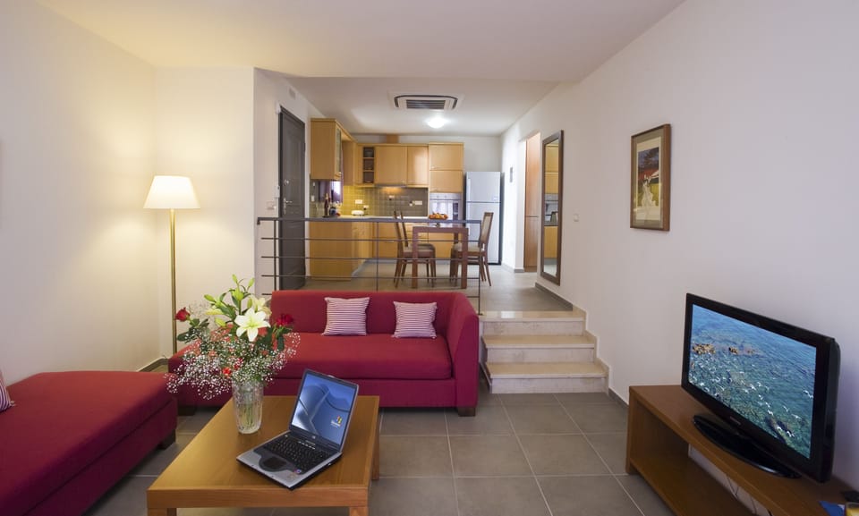 Deluxe Villa, Private Pool (Elais) | Living area | Flat-screen TV