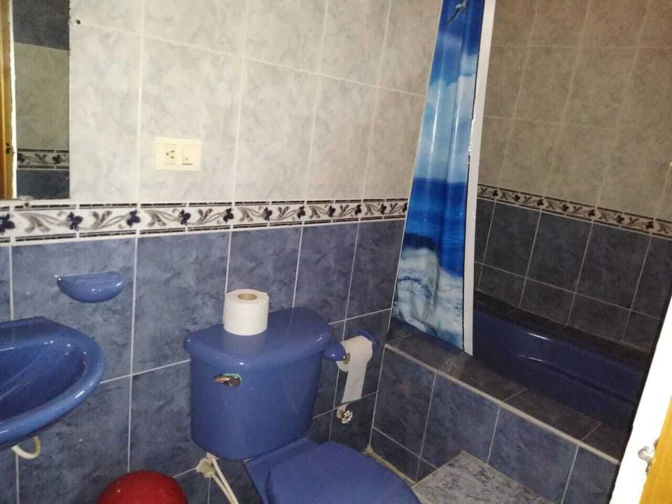 Shower, towels, soap, shampoo