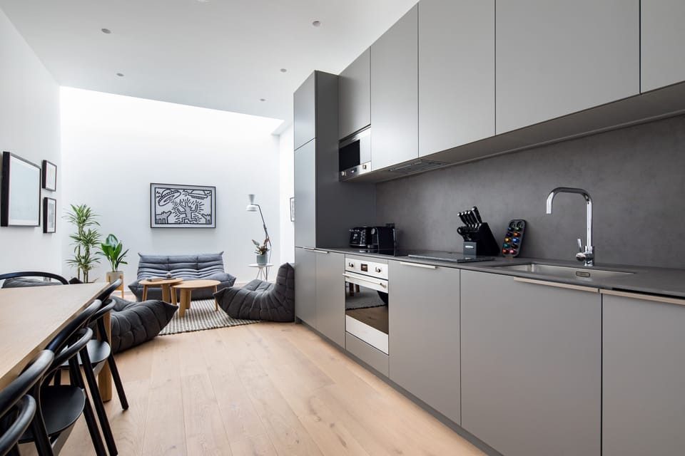 Luxury Suite, 3 Bedrooms, Terrace | Private kitchen | Fridge, microwave, oven, espresso maker