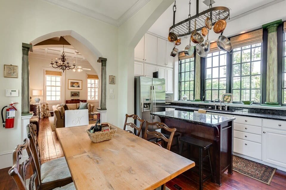 Large kitchen with dining area
