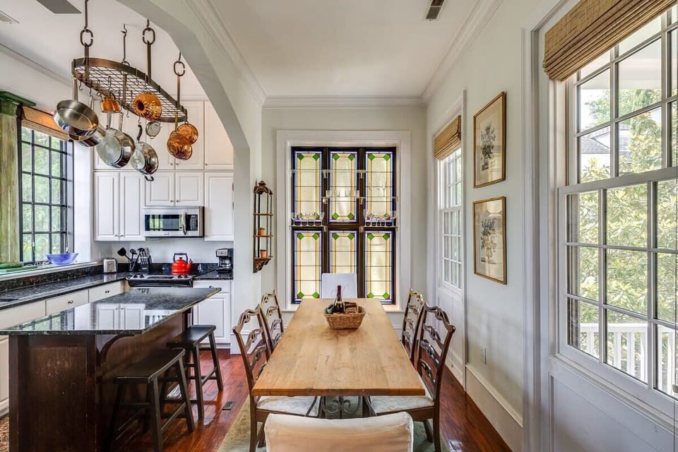 Large kitchen with dining area