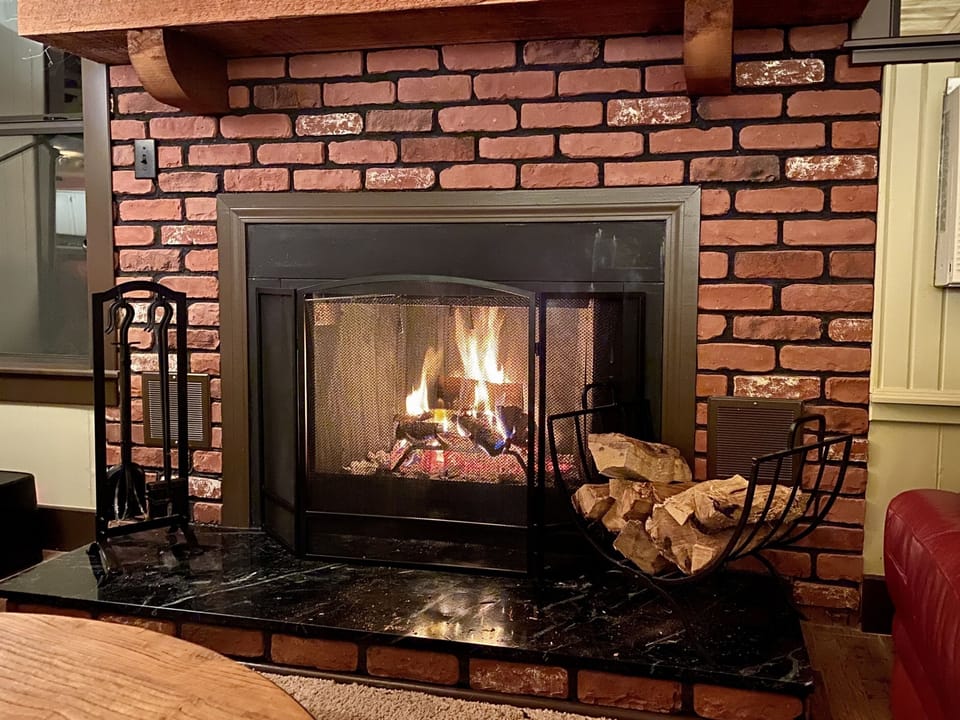 When it's cold out, it's nice to curl up next to a warm fire. This is a real fireplace and we provide wood and fire starters. Please be careful and clean up after yourself.