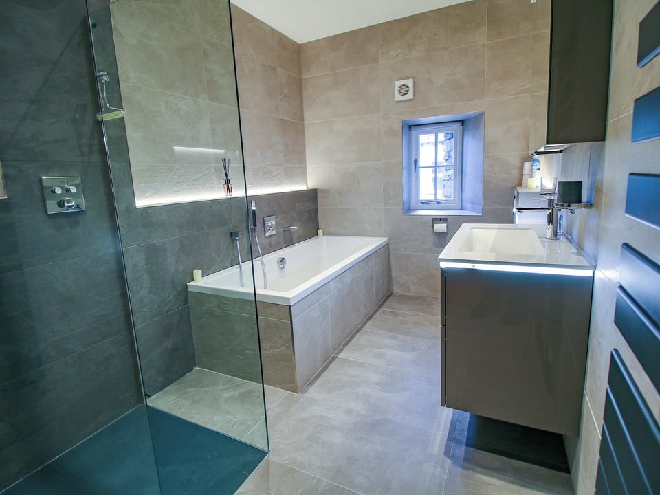 House bathroom with walk-in shower | Easedale Corner, Grasmere, near Ambleside