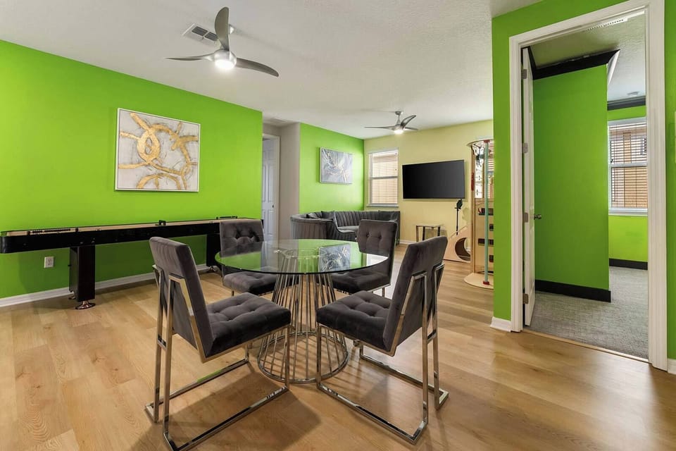 Loft w/ Shuffleboard Table, Game Console & Mini Jungle Gym