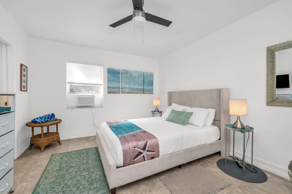 Bdrm  QUEEN BED AC is central a small ac unit provided for extra cooling if need