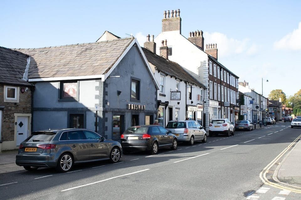 Whalley Main Street with shops and restaurants