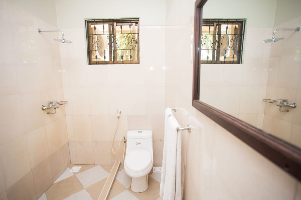 Deluxe Double Room | Bathroom | Shower, slippers, towels