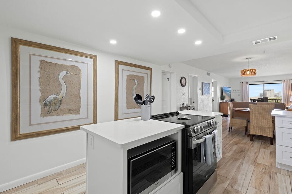 Island with Stove and Microwave