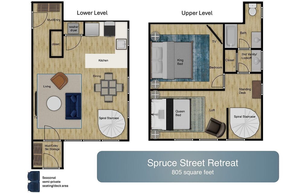 Floor plan for Spruce Street Retreat
