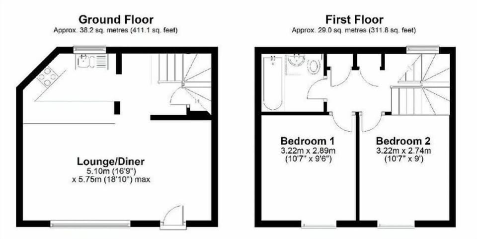 Classic Cottage, 2 Bedrooms | Floor plan