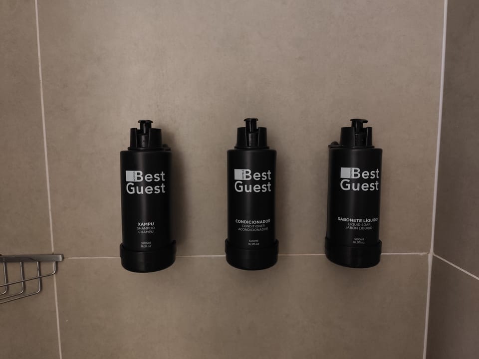 Free toiletries, hair dryer, towels, soap