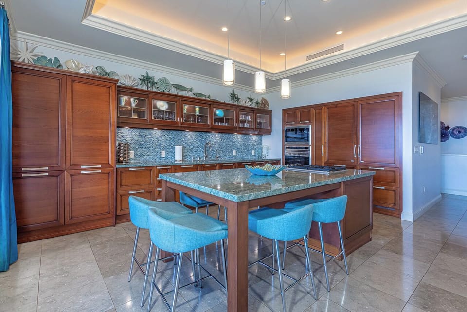 Gather around the breakfast bar for island-inspired meals
