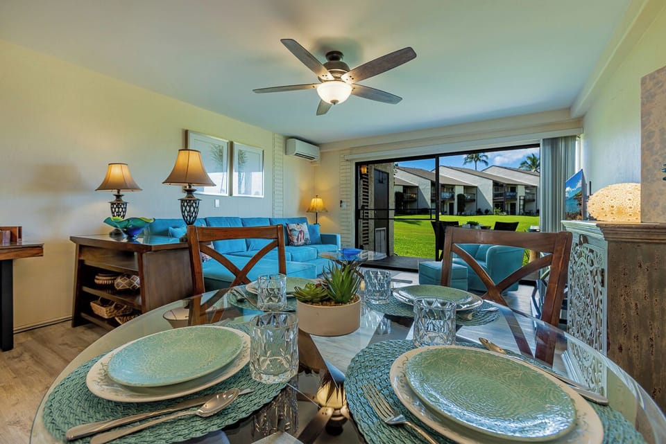 Enjoy dining for four with a view