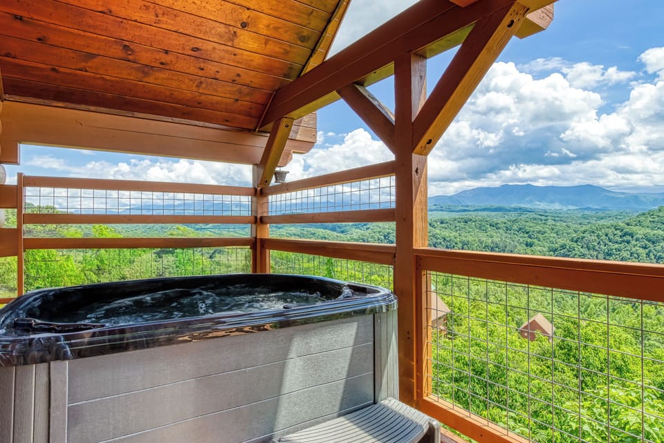 View from hot tub on upper deck