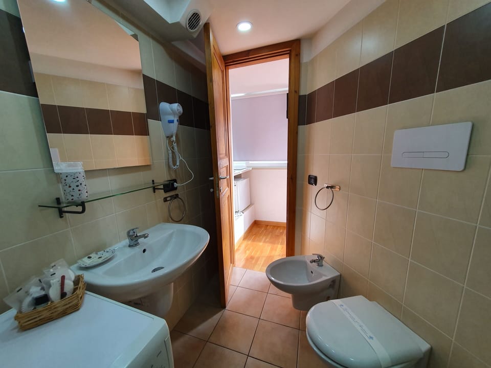 Panoramic Double Room | Bathroom | Shower, rainfall showerhead, hair dryer, slippers