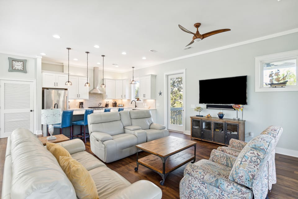 Living area with smart tv