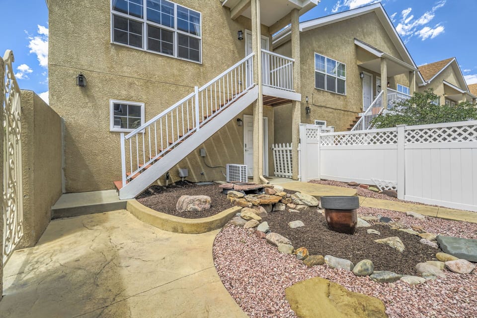 Shared fenced in courtyard with two other units