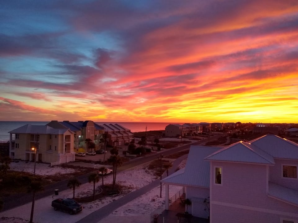You will love watching the sunset from the roof deck.