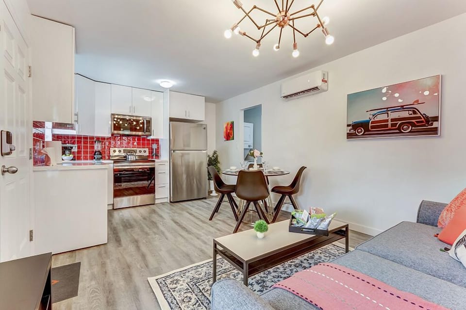 Elegant dining table comfortably sits four