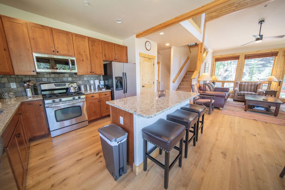 Large updated kitchen with island