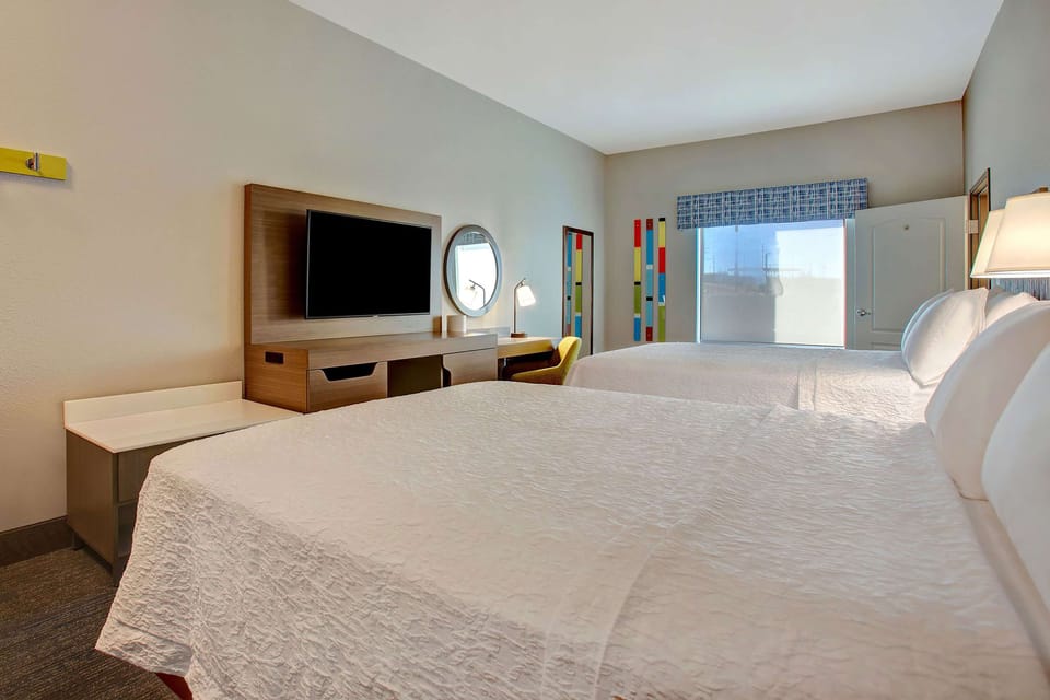 Room, 2 Queen Beds, Refrigerator & Microwave | In-room safe, desk, iron/ironing board, WiFi (free)