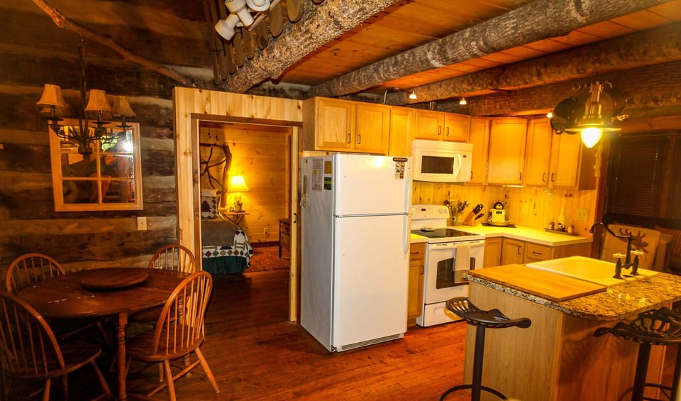 Prepare a quick meal or snack in this cozy kitchen