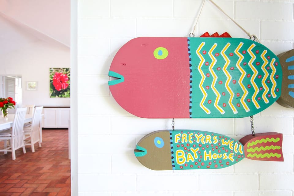 Fun tropical pieces throughout the villa