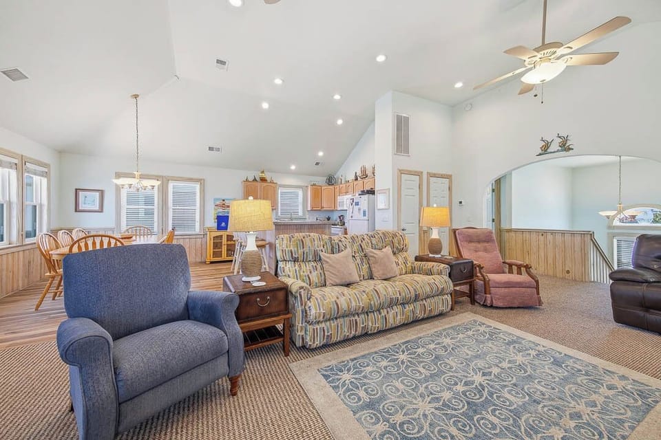 Top-Level Living Room with Deck Access