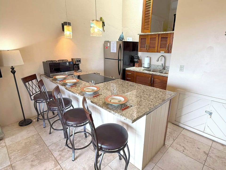 Your interior dining area includes 4 bar stools