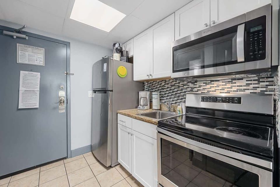 Vacation mornings start with coffee from your private kitchen nook.

