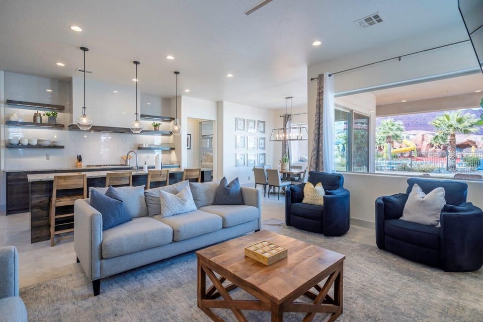 Kitchen/living/dining room areas