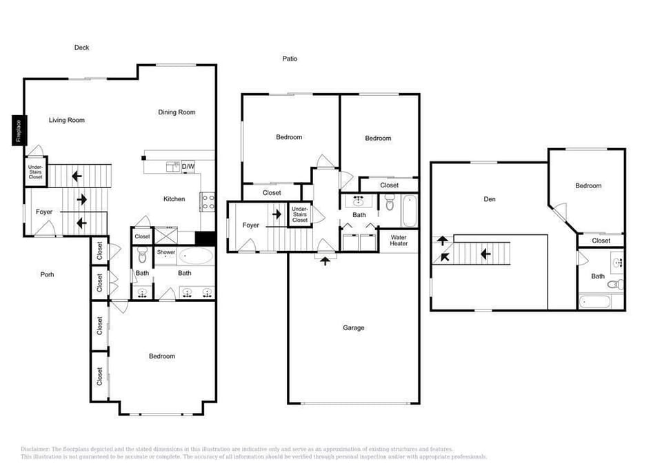 Multi-level floor plan showcasing spacious bedrooms, modern kitchen, and comfortable living areas for your perfect getaway.