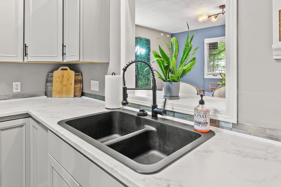 Kitchen that has most everything including the Kitchen Sink 