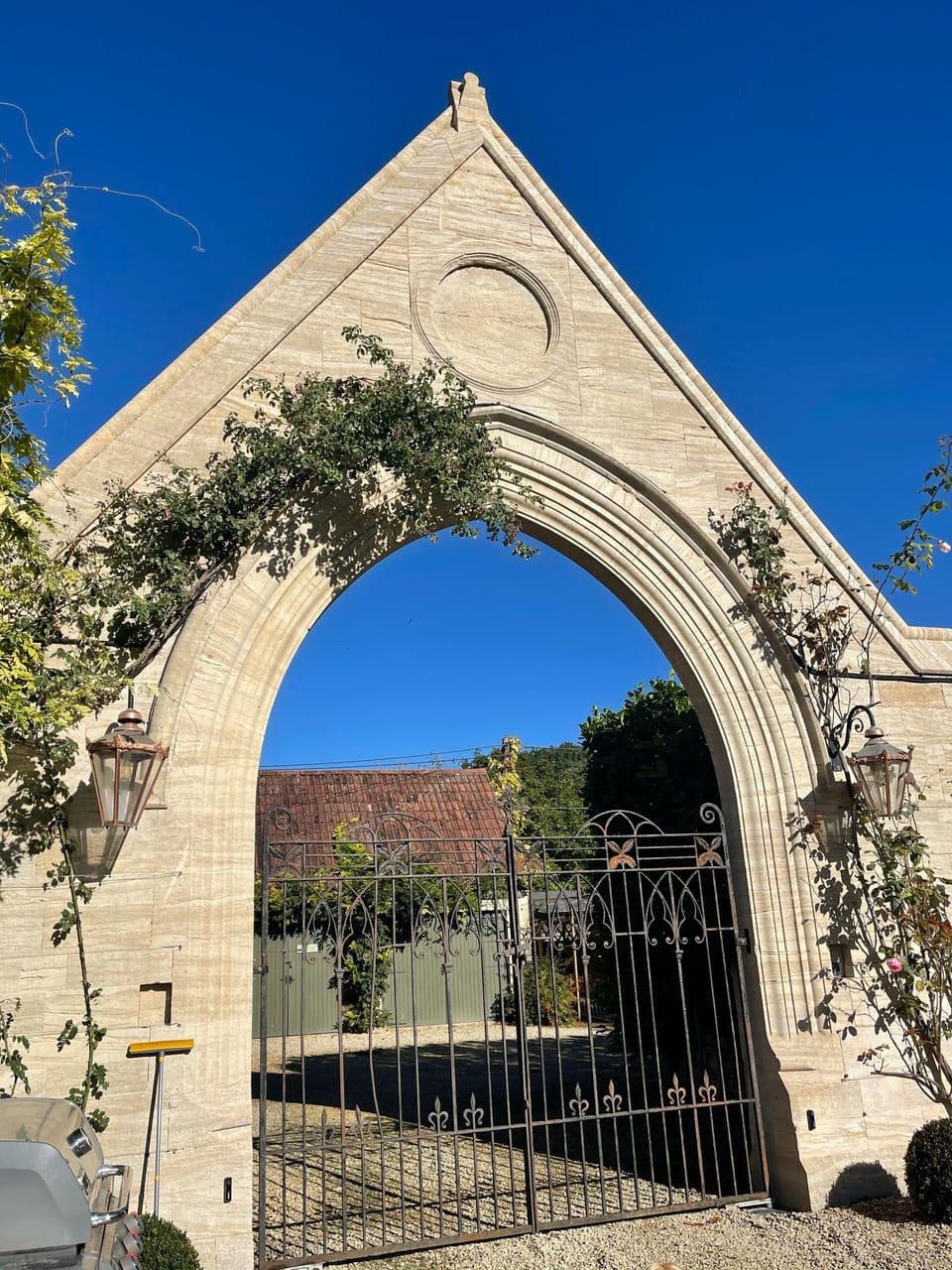 Please entry through these gates and park.