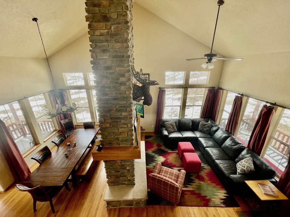 Incredible great room with double sided fireplace
