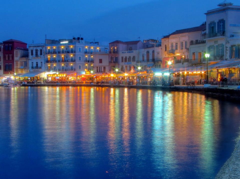 Chania old port at night