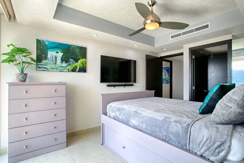 Guest bedroom with smart TV