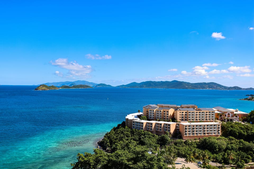 Beautiflu view of Tortola and St. John from private balcony.