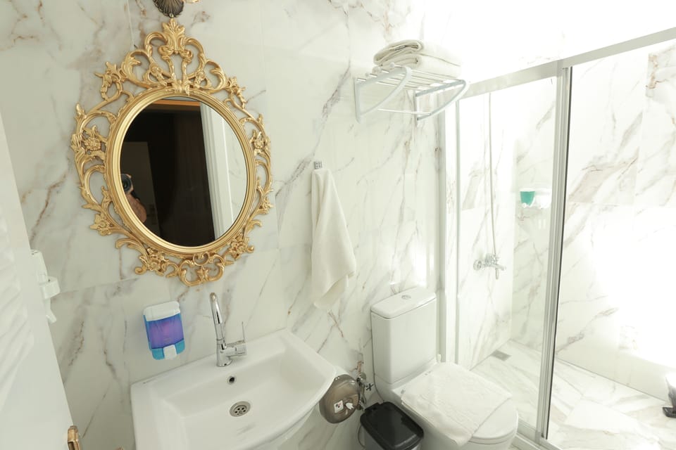 Standard Double Room | Bathroom | Shower, rainfall showerhead, designer toiletries, hair dryer