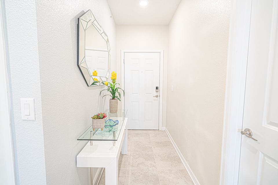 Entrance door and hallway